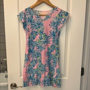 Lilly Pulitzer Girls XL 12-14 Casual Mini Dress - Pink and Blue